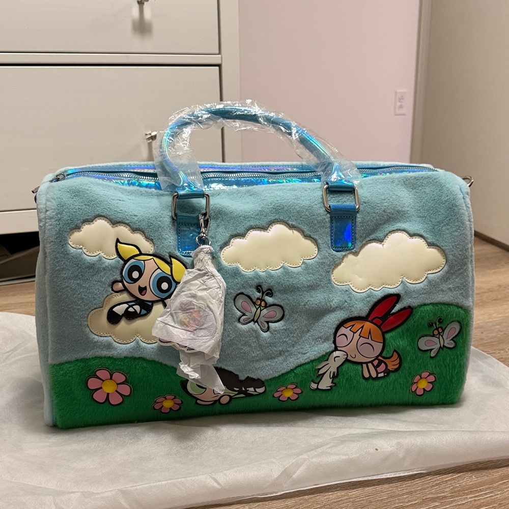 Powerpuff girl fuzzy duffle bag